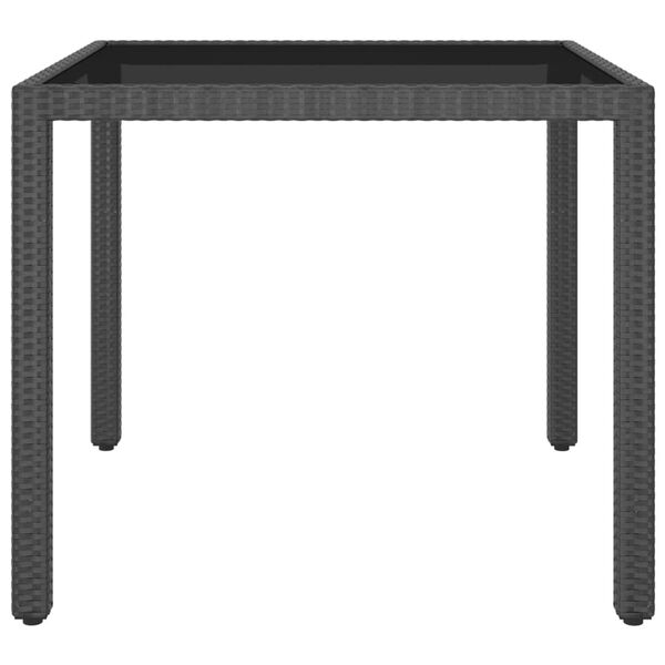 vidaXL Gartentisch Schwarz 90x90x75 cm Poly Rattan