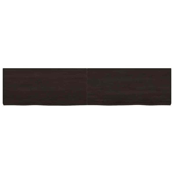 vidaXL Waschtischplatte Dunkelbraun 180x40x(2-6)cm Massivholz