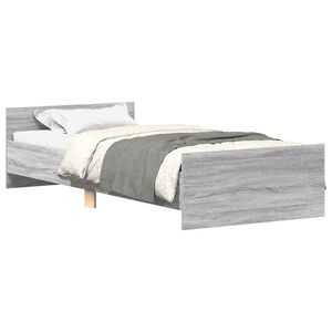 vidaXL Bettgestell Grau Sonoma 90x200 cm Holzwerkstoff