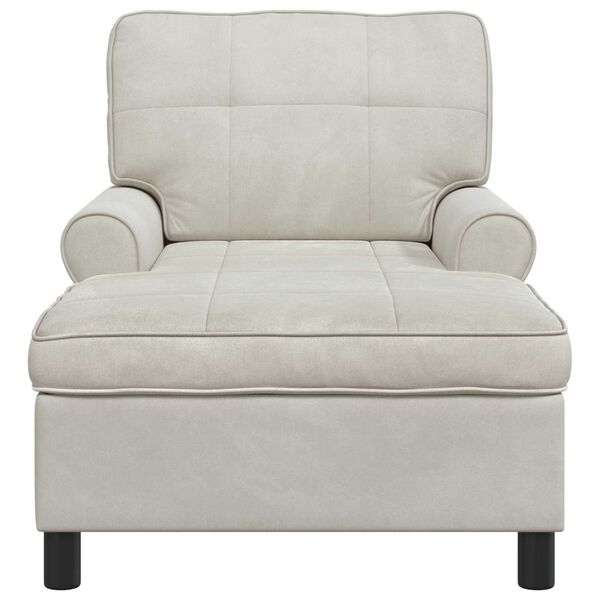 vidaXL Lounge-Liege mit Kissen Creme 91 x 157 x 91 cm Samt