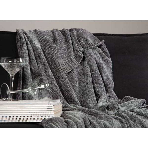 Venture Home Decke Ally 170x130 cm Polyester Dunkelgrau