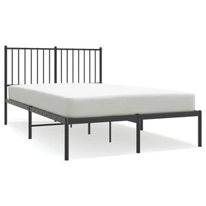 vidaXL Bettgestell mit Kopfteil Metall Schwarz 120x200 cm