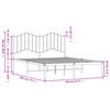 vidaXL Bettgestell mit Kopfteil Metall Wei&szlig; 140x190 cm