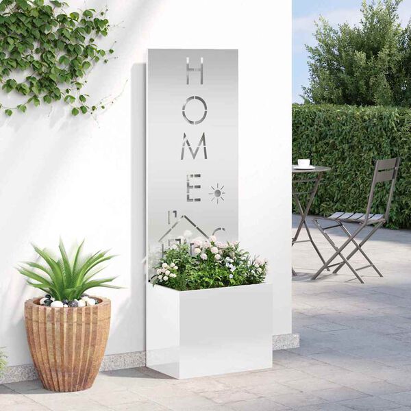 vidaXL Garten Sichtschutz-Leinwand Silber 50 x 140 cm Verzinkter Stahl