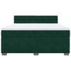 vidaXL Boxspringbett mit Matratze Dunkelgr&uuml;n 180x200 cm Samt