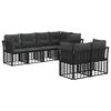 vidaXL Outdoor-Sofagarnitur 7 Stk. Schwarz Polyester