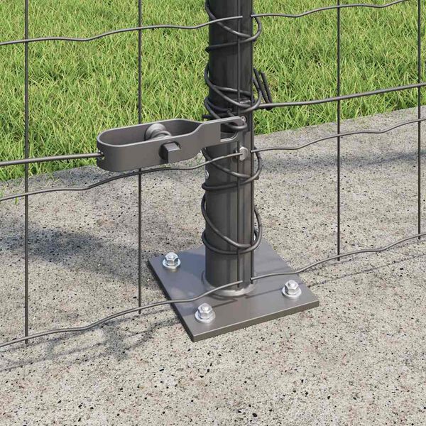 vidaXL Zaun mit Pfosten Grau 1,5 x 10 m Stahl und PVC