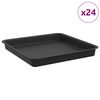 vidaXL Quadratisches Blumentablett 24 pcs Schwarz 18 x 18 x 2 cm