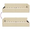 vidaXL Eckbettgestell mit Kopfteil Creme 90 cm x 190 cm Samt