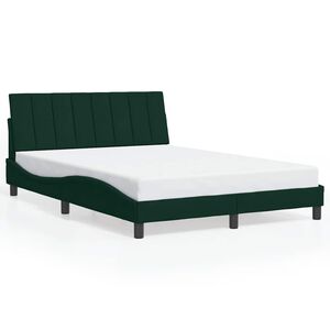 vidaXL Bettgestell ohne Matratze "Hanko" Dunkelgr&uuml;n 120x200 cm Samt