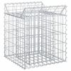 vidaXL Gabionen-Hochbeet 50 x 50 x 60 cm Verzinkter Stahl Silber