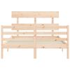 vidaXL Massivholzbett mit Kopfteil 140x190 cm