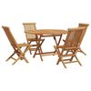 vidaXL Garten Essgruppe 5 pcs Braun Massivholz Teak