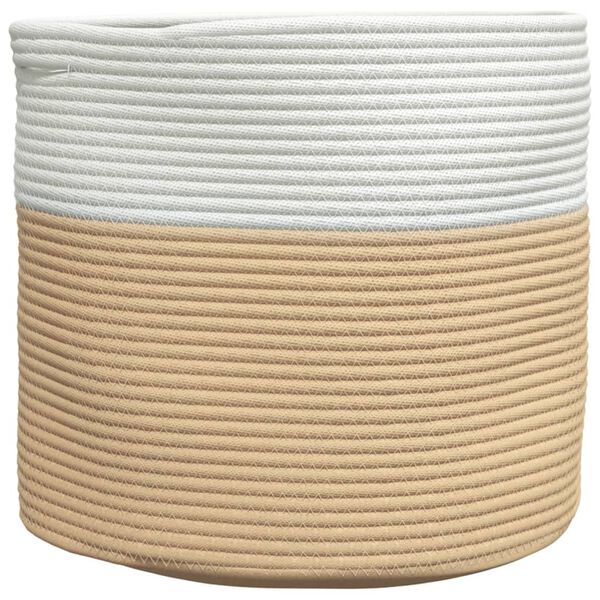 vidaXL Aufbewahrungskorb Beige und Wei&szlig; &Oslash;40x35 cm Baumwolle