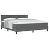 vidaXL Boxspringbett mit Kopfteil Dunkelgrau 180 x 200 cm Stoff