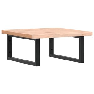 vidaXL Waschbeckenregal Wandmontage Stahl und Massivholz Buche