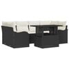 vidaXL Gartensofa-set 7 stk. 6-Sitzanzahl Schwarz Poly Rattan