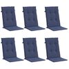 vidaXL Hochlehner-Auflagen 6 Stk. Marineblau Stoff