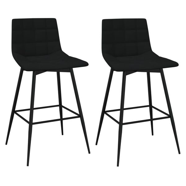 vidaXL Barhocker 2 Stk. Schwarz Samt