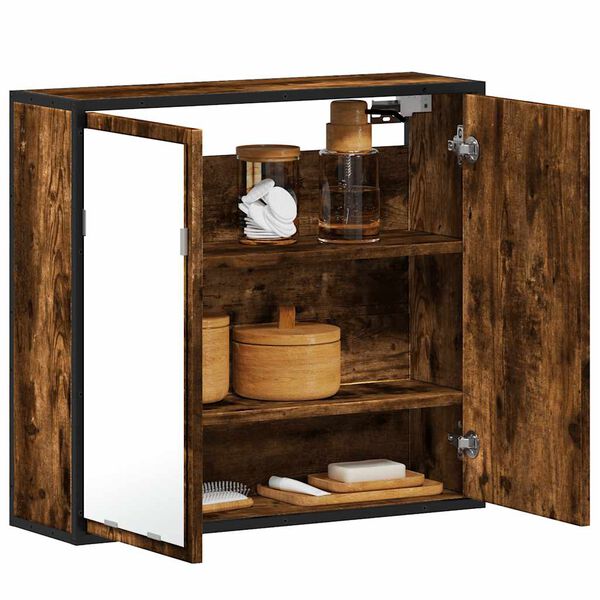 vidaXL Bad-Spiegelschrank R&auml;uchereiche 65x20x60 cm Holzwerkstoff