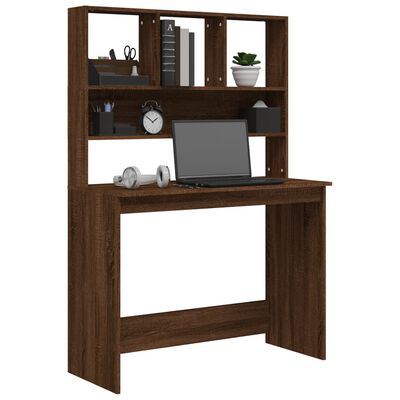 vidaXL Schreibtisch mit Regal Braun Eiche 102x45x148 cm Holzwerkstoff