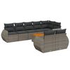 vidaXL 9-tlg. Garten-Sofagarnitur mit Kissen Grau Poly Rattan
