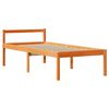 vidaXL Bettgestell mit Kopfteil ohne Matratze Wachsbraun 75x190 cm