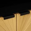 vidaXL Sideboard Schwarz und Gold 60 x 33 x 75 cm Massivholz Mango
