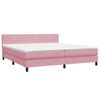 vidaXL Boxspringbett mit Matratze & LED Rosa 180x220 cm Samt