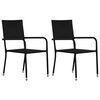 vidaXL Garten-Essst&uuml;hle 2 Stk. Stapelbar Schwarz Polyrattan