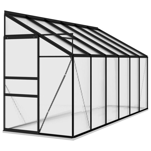 vidaXL Anlehngew&auml;chshaus Anthrazit Aluminium 7,77 m&sup3;