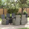 vidaXL Garten Essgruppe mit Kissen 7 pcs Grau Poly-Rattan