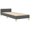 vidaXL Bettgestell mit Kopfteil Dunkelgrau 100 x 200 cm Stoff