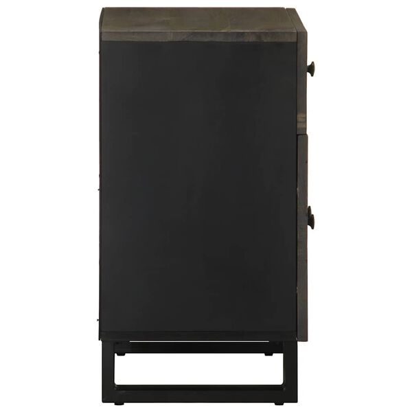 vidaXL Nachttisch Schwarz 50x33x60 cm Massivholz Mango