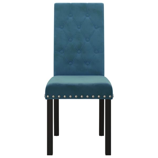 vidaXL Esszimmerst&uuml;hle 4 Stk. Blau Samt