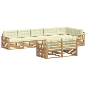 vidaXL Outdoor-Sofagarnitur 8 stk. Wei&szlig; und Creme Polyester