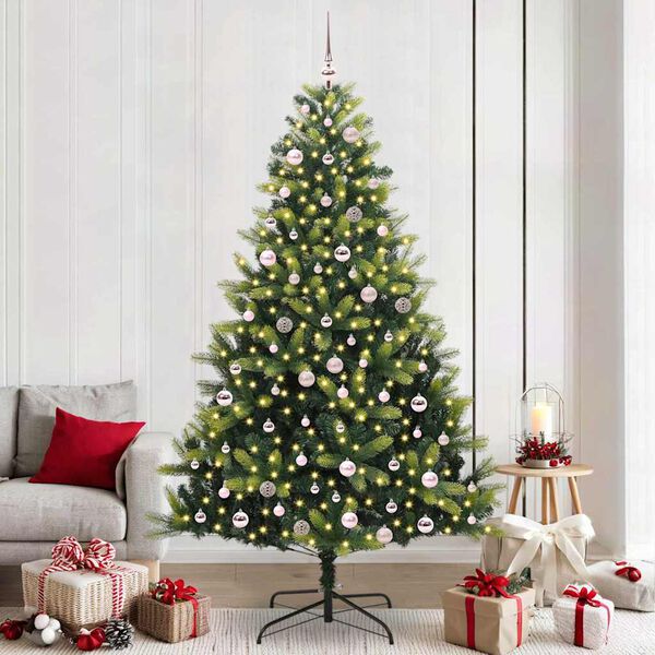 vidaXL K&uuml;nstlicher Klapp-Weihnachtsbaum mit 300 LEDs Gr&uuml;n 240 cm