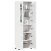vidaXL Highboard mit Regal mit T&uuml;r Wei&szlig; 60 x 35 x 182 cm Holzwerkstoff