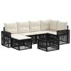 vidaXL Gartensofa-set 7 pcs Schwarz und Cremewei&szlig; Poly-Rattan