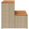 vidaXL Whirlpooltreppe Beige 50x50x50,5 cm Poly Rattan Akazie Massiv