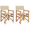 vidaXL Regiestuhl Braun und Beige Massives Teakholz
