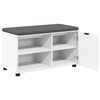 vidaXL Flurbank mit Kissen Uni Wei&szlig; 80 x 38 x 46 cm
