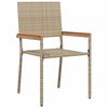 vidaXL Garten Essgruppe mit Kissen 5 pcs Beige Poly-Rattan