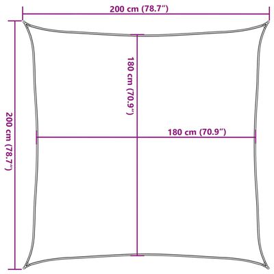 vidaXL Sonnensegel 160 g/m² Quadratisch Hellgrau 2x2 m HDPE