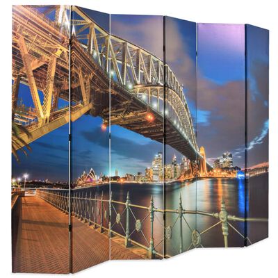 vidaXL Raumteiler klappbar 228 x 170 cm Sydney Harbour Bridge