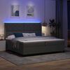 vidaXL LED Boxspringbett mit Matratze Dunkelgrau 200 x 200 cm Stoff