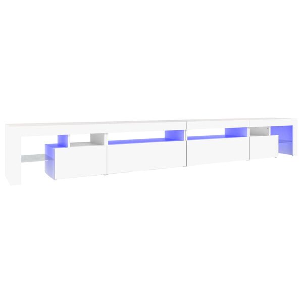 vidaXL TV-Schrank mit LED-Leuchten Wei&szlig; 290x36,5x40 cm