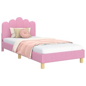 vidaXL Kinderbettgestell mit Kopfteil Rosa 80 x 200 cm Stoff