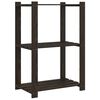 vidaXL Lagerregal mit 3 B&ouml;den Schwarz 60x38x90 cm Massivholz Kiefer