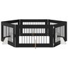 vidaXL Hundetor mit St&auml;ndern 6 pcs Schwarze Eiche 100 x 60 cm